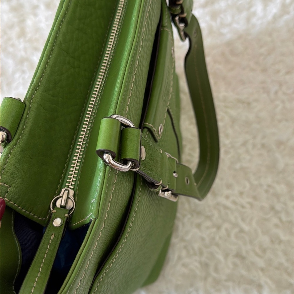 Coach Olive Green Leather Tote - Picture 3 of 4
